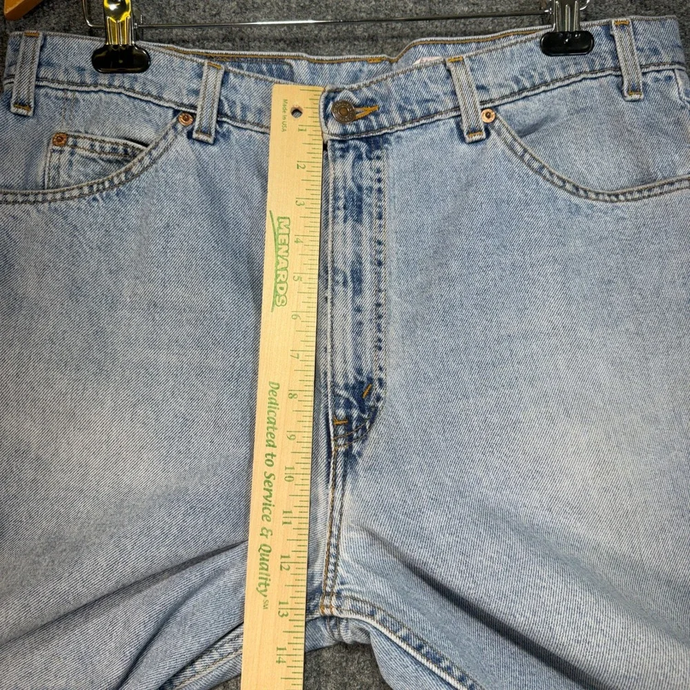 Levi's 505 Jean Shorts Mens 38 Light Wash Distressed Orange Tab Vintage 90s